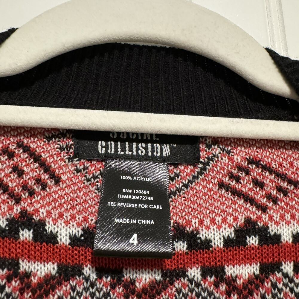 Hot Topic Social Collision Fair Isle Skull Cardigan Sweater Plus Size 4X - Picture 5 of 6